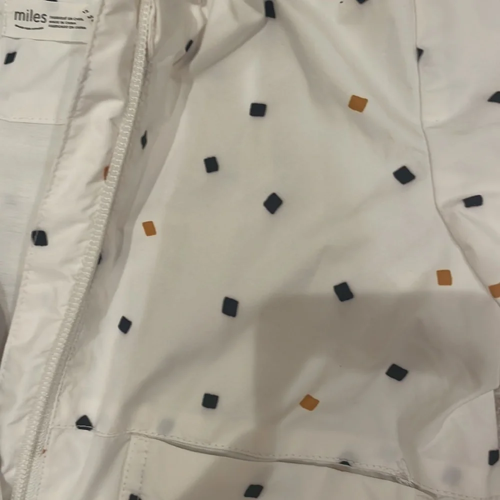 Miles Raincoat in white black and mustard yellow confetti pieces - Picture 4 of 5